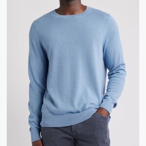 Nordstrom Crewneck Cotton & Cashmere Sweater Blue Pond 🤍
